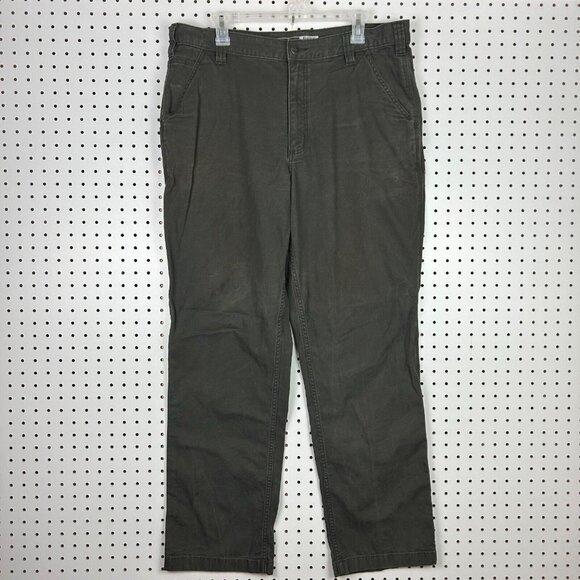 Carhartt Rugged Flex Rigby Work Wear Pants 38x32 102291 Relaxed Fit Gray Worn - Picture 3 of 6